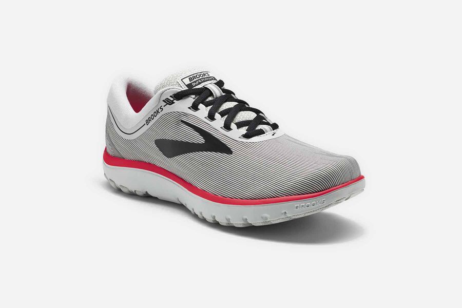 Brooks Israel Pureflow 7 Road Running Shoes Womens - Grey/Black/Pink - DXY-186974